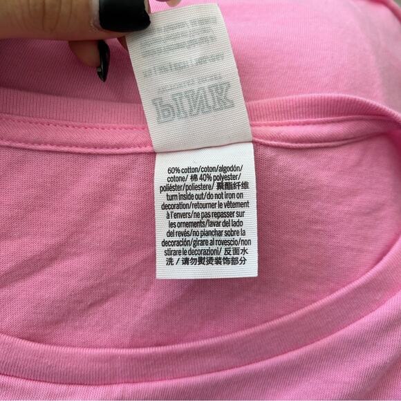 PINK VICTORIA’S SECRET Tie Front Crop T-shirt Womens Size XS Preppy Sporty Cute - Picture 7 of 8